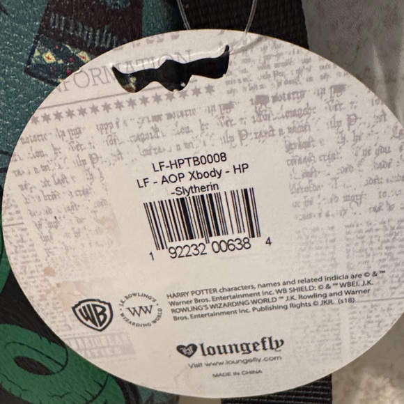 Loungefly Slytherin Messenger Bag - Black and Green NWT - Picture 2 of 5